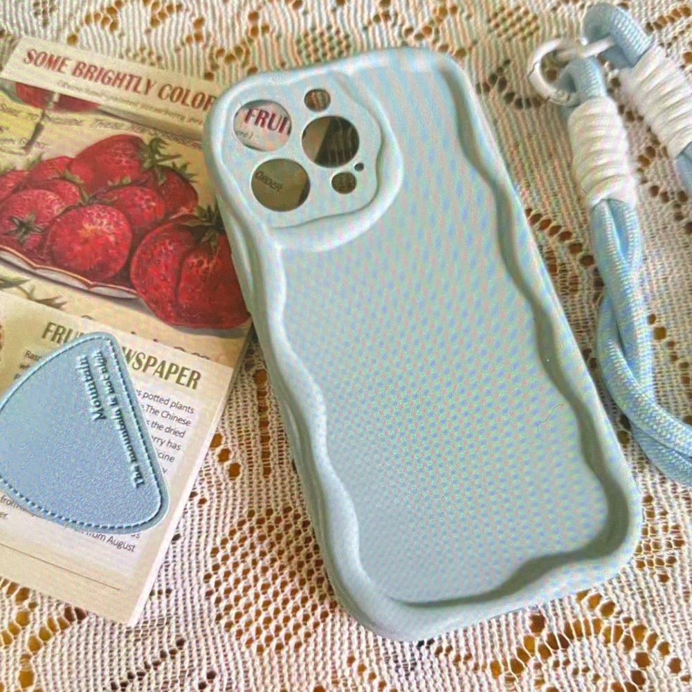 Light Blue Phone Case with Strap